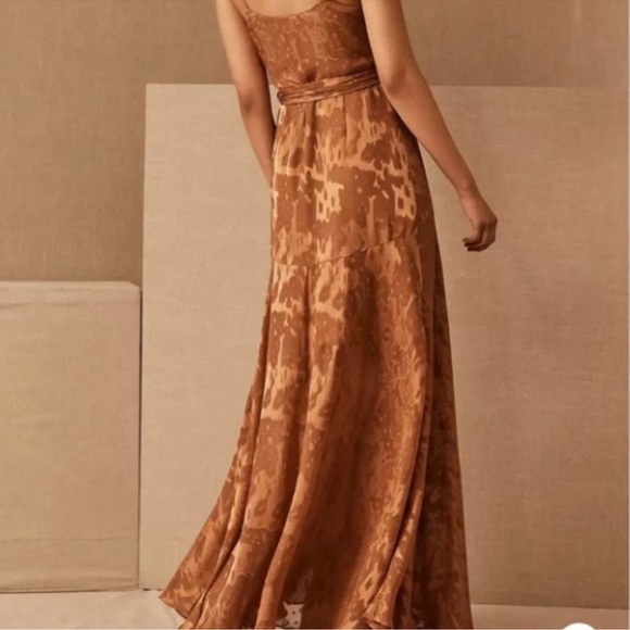 BHLDN Anthropologie Hutch Aldean long wrap dress in rust gold XXL - Picture 2 of 4